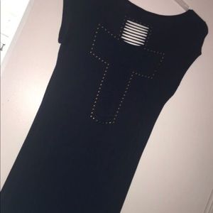 Cross navy blue dress